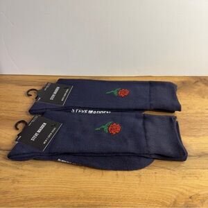 5 for 25 NWT Steve Madden Men’s Navy Blue Socks Size 6-12.5, 2 Pair